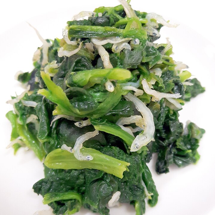 簡単!冷凍ほうれん草とちりめんじゃこの醤油炒め♪